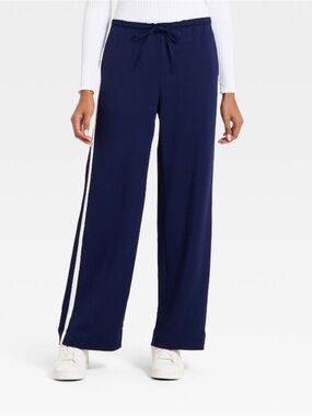 a new day Navy Wide-Leg Pants with White Side Stripe